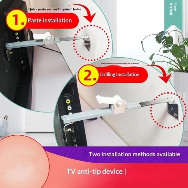 1/2PCS Anti-tippanordning Säkerhetsfäste Justerbart Väggankare De A 2PCS