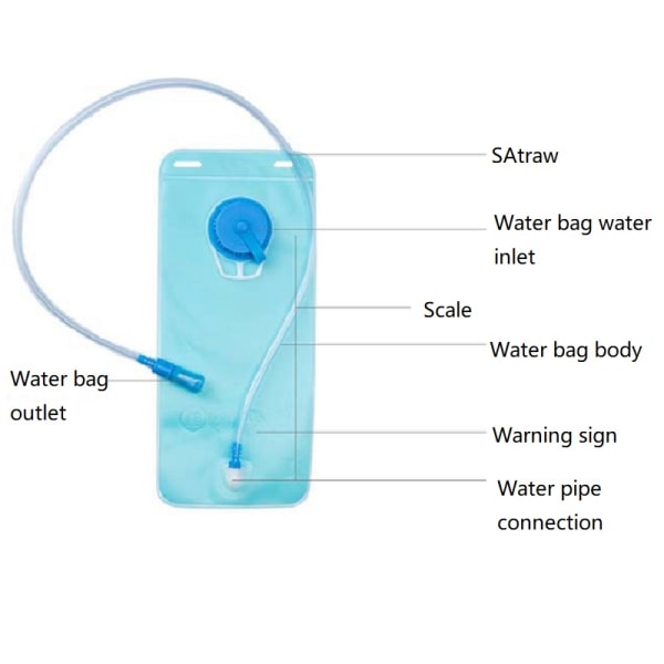 2L drikkevannspose Utendørs ryggsekk Motorsykkel Camping Suppl blue