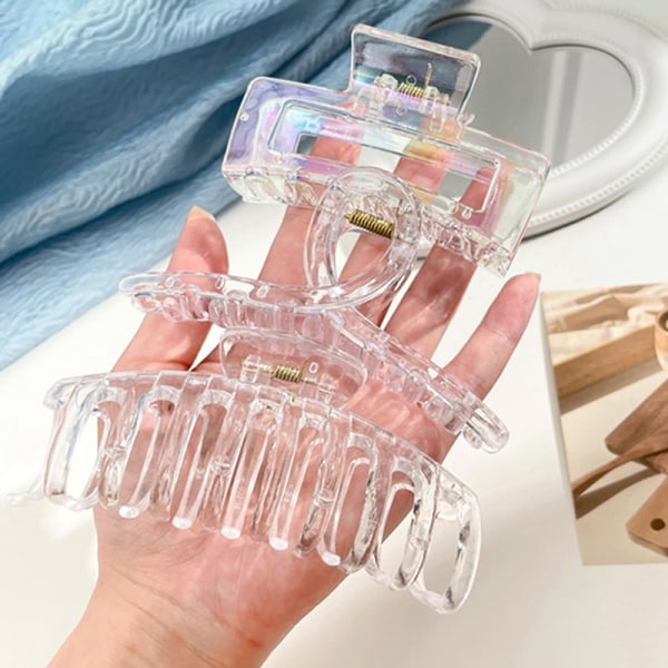 Gradientfarge Hårkloklemmer Geometriske Barrettes Krabbehår A Style5