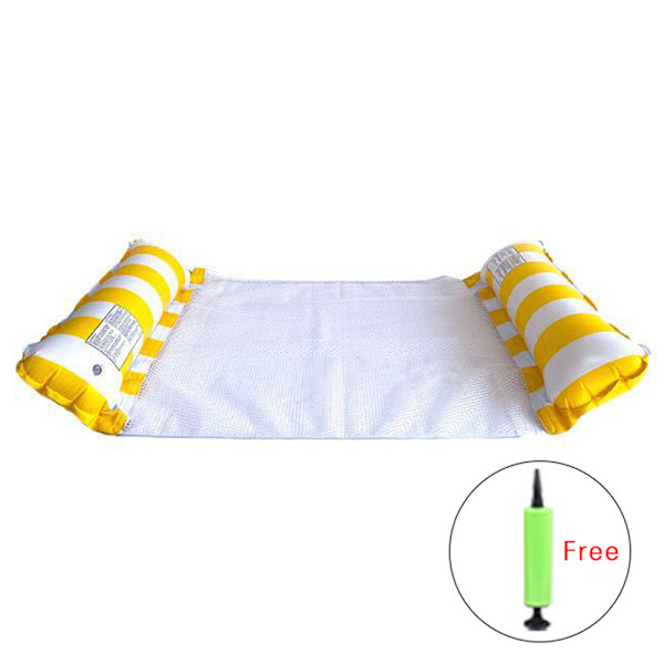 Vikbar flytande vattenhängmatta med inflator Float Lounger Inf Yellow