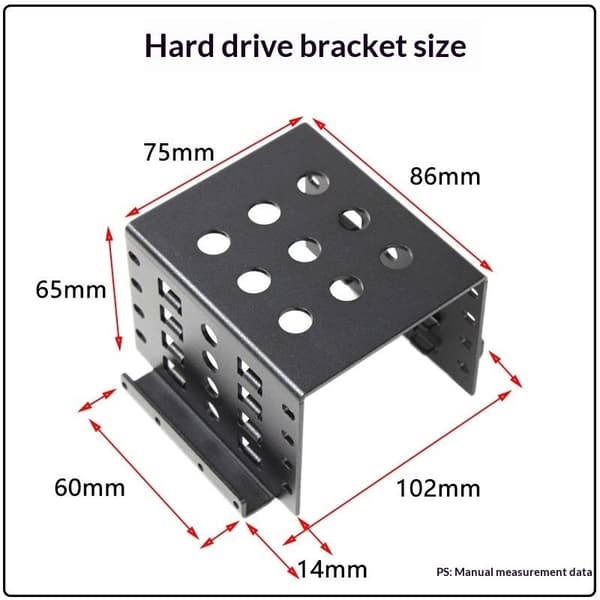 4-brønns 2,5-tommers til 3,5-tommers SSD-harddisk-kabinett Caddy Chass A2