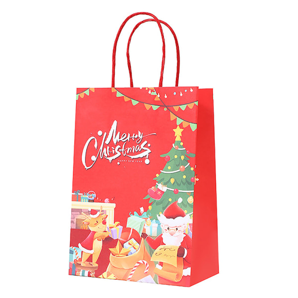 Christmas Kraft Paper Bag Emballasje Julegavepose Holiday A6 15×8×21cm