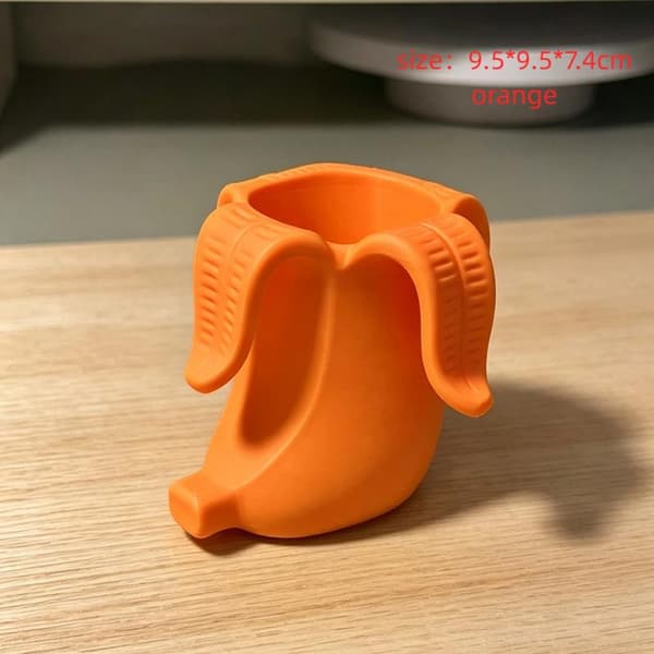 1 stk bananformet pennholder gul 3D-printet e skrivebordsorganisering Orange S