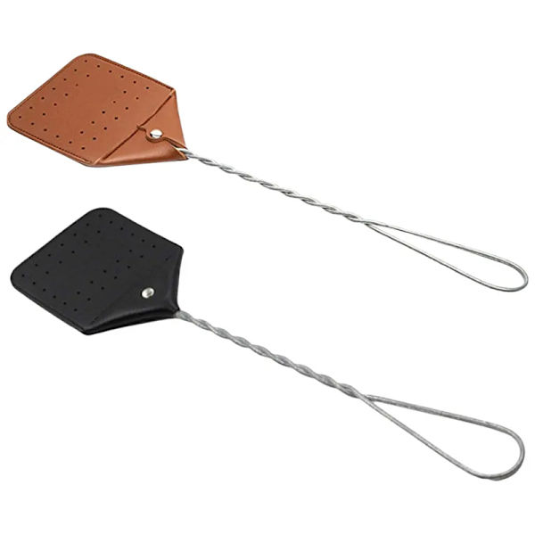 Perhoswatter Heavy Duty Manuaalinen nahkainen Perhoswatter Hanging Flysw Brown
