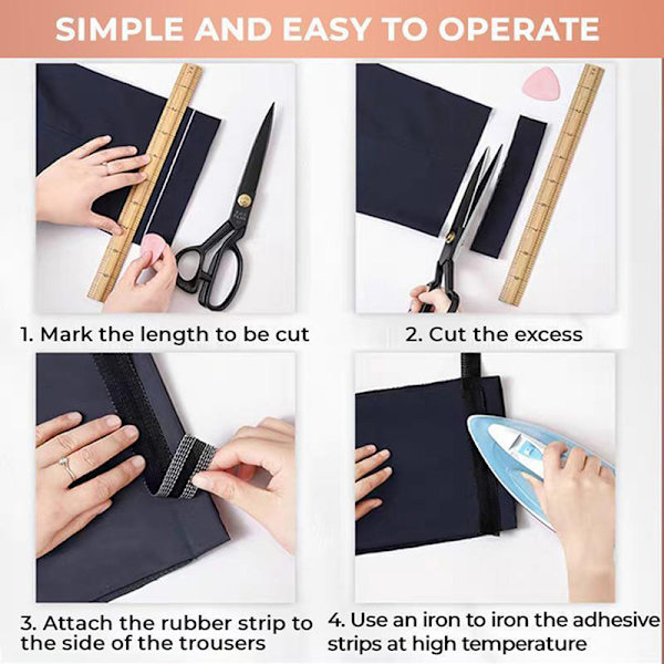 Självhäftande byxor Paste DIY Iron On Pants Edge Shorten Repair