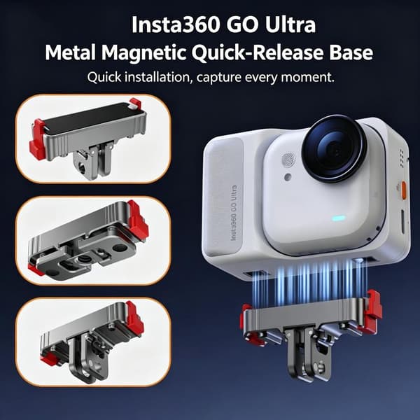 Magnetisk hurtigutløseradapterbase i legering for Insta360 AcePro2 Plastic GOUltra