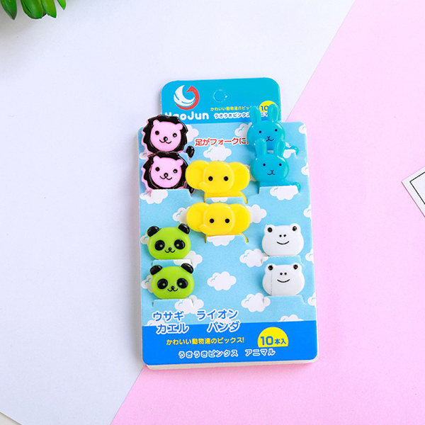 Animal Fruit Fork Mini Cartoon Barn Snack Tårta Dessert  Fru A5