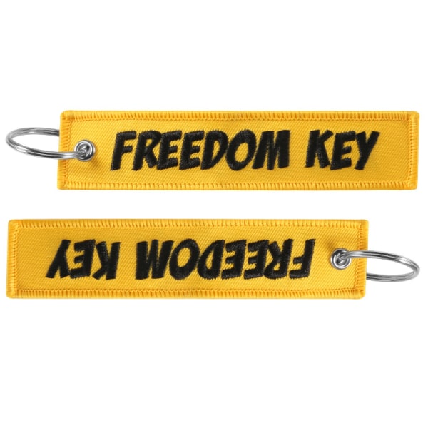 1 kpl Freedom Key Laugh Key raidallinen kirjonta avaimenperä koru K FREEDOM KEY