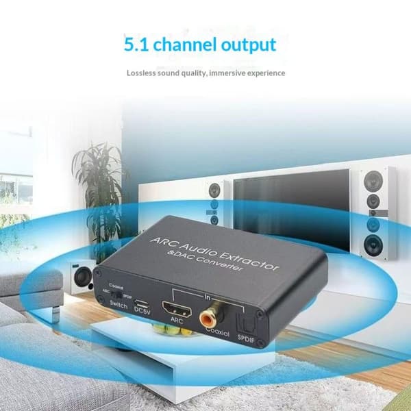 ARC o returkonverterer HDMI-adapter volumjustering DAC o ARC