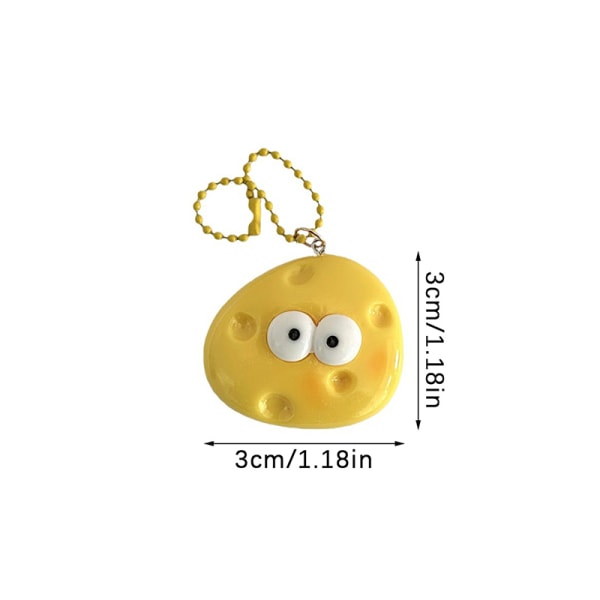 Cartoon Cheese Key Chain e Posjerte egg Anheng Bilnøkkelring Ch A1