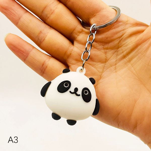 e Anime Panda nøkkelring for kvinner menn mote bag anheng tilgang A1