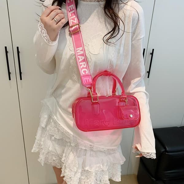 Transparent Axelväska Kuddeformad PVC Jelly Bag Utsökt M E