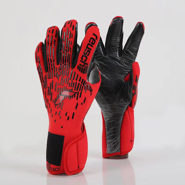 Latex slidstærk og skridsikker specialiseret fodboldmålmand Black Red Size 10