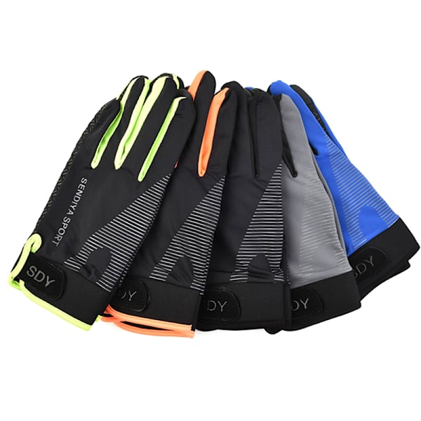 Män Cykelhandskar Full Finger Touch Motorcykel Cykel Mtb Bi Black XL
