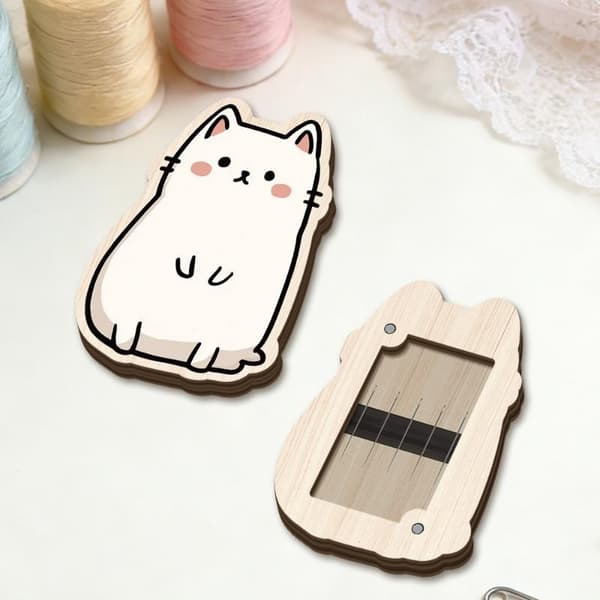 e Kat Træ Opbevaringsboks Magnetisk Synålsholder Organizer A4