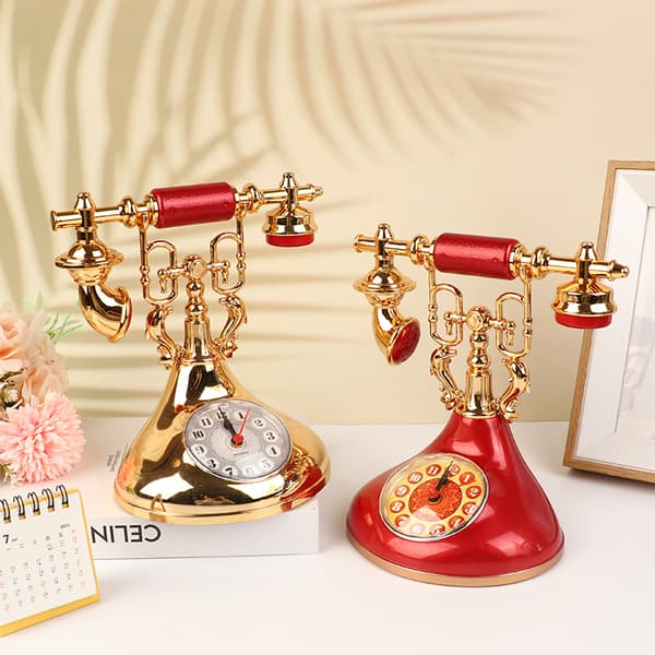 Retro telefonmodel Vækkeur Creative Timekeeper Desktop T Red