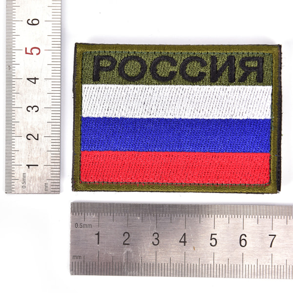 Venäjän lipulla kirjailtu sotilaallinen taktinen reppumerkki A
