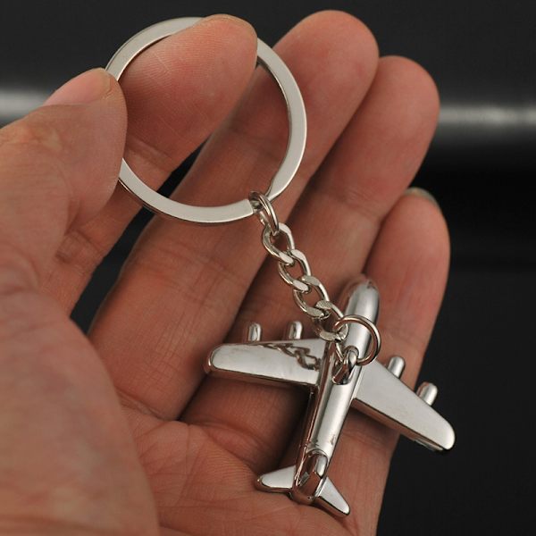 Creative Retro 3D Airplane Metal Keychain Pendant Keyring Key C 1pc