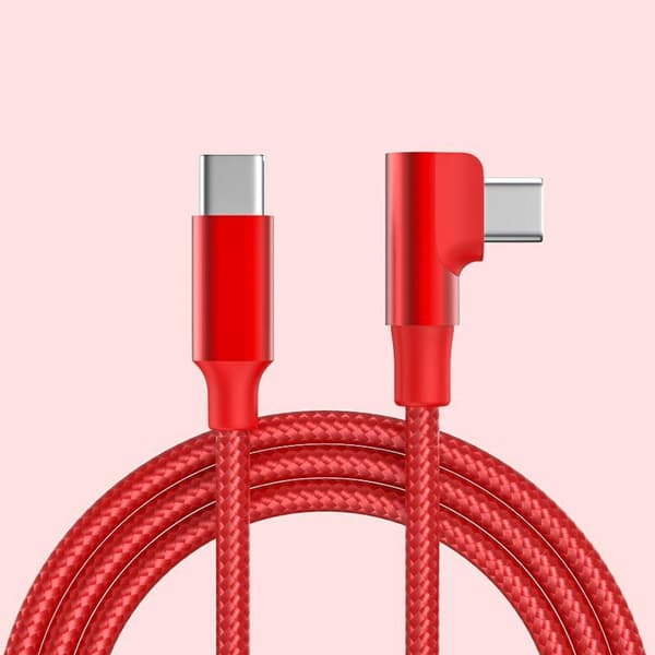 90 graders PD 60W USB C 1M snabbladdande flätad kabel för telefon E size1