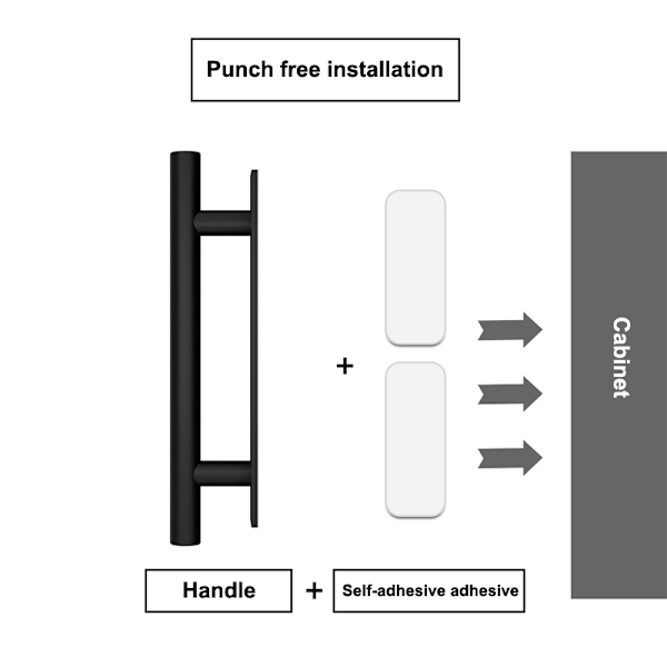 Punch-Free Dørhåndtak Multi-Purpose Selvklebende Håndtak Simpl White