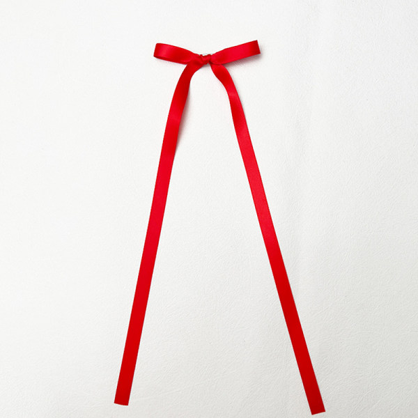 n Style Ribbon Rosett Hårklämma Lång tofs Hårnål Sweet Lovely H Red