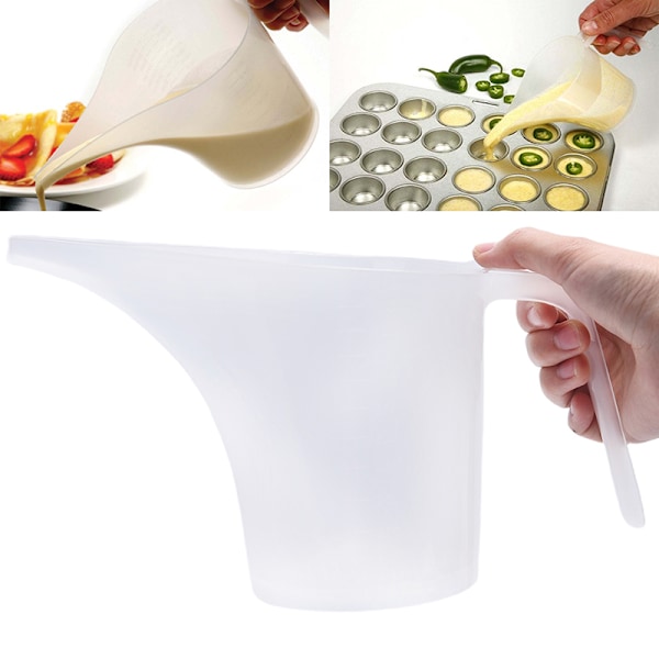 1000ML Tippmunn Plast Målebeger Kopp Gradert Matlaging Ki