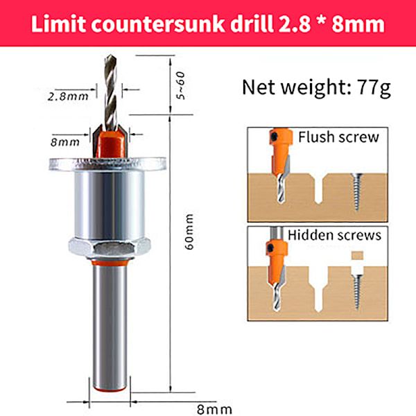 Säädettävä upotettava puuntyöstöreititin Core Limiter Alloy Dr A1