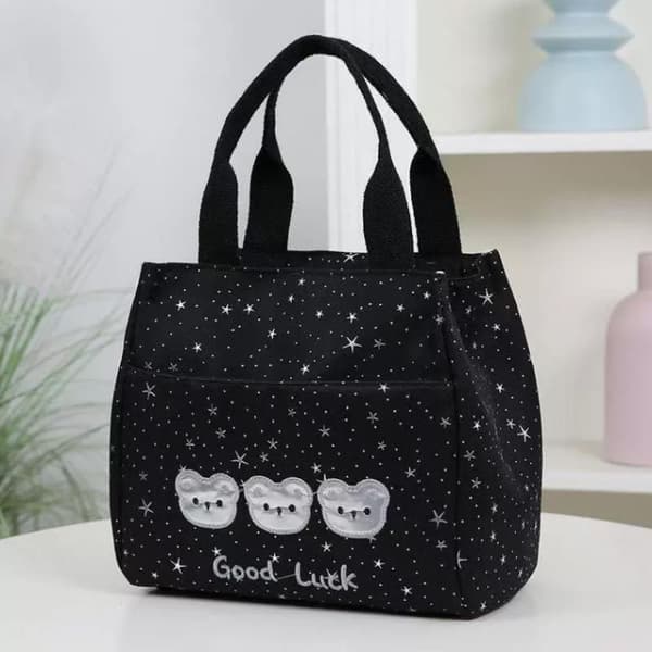 Bjørnehode-trykk Glitrende Stjerne Uformell Tote Bag Kontorarbeid Light green