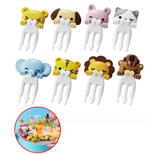 6-10 STK Frokostfest Pick Dessert Gaffel Snack Dekoration Bento Mi Tiger pattern