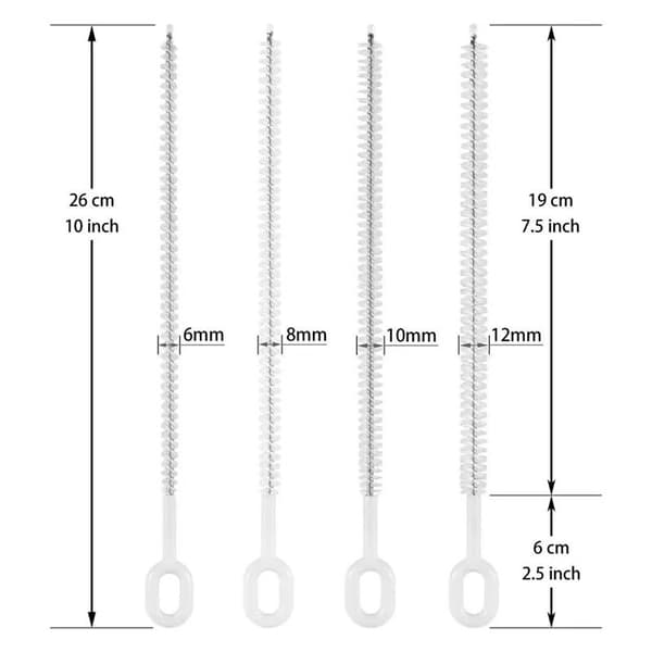 Sugrørrensebørste Full dekning bust Langt rør sugerørrenser 4PCS