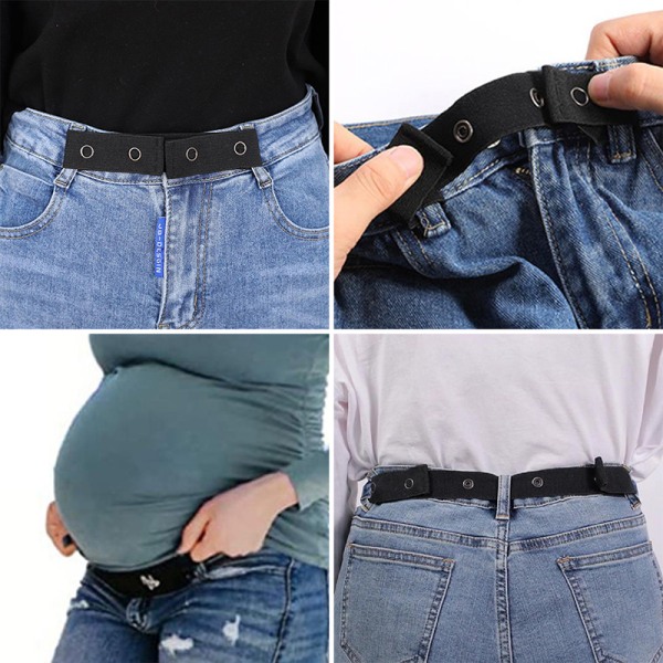 Bälten för kvinnor Spännefritt elastiskt osynligt för jeansbälte