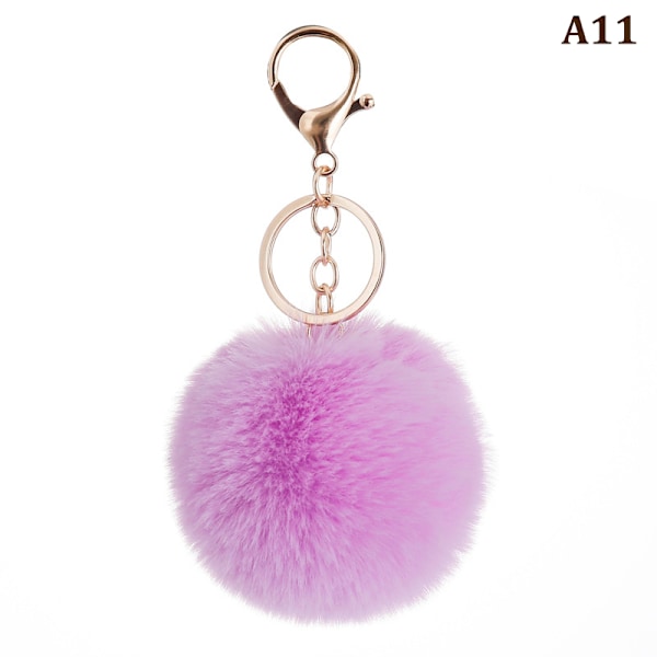 8cm e Key Pehmeä Fluffy Fur Ball Avaimenperä Fluffy Avaimenperät Trink A11