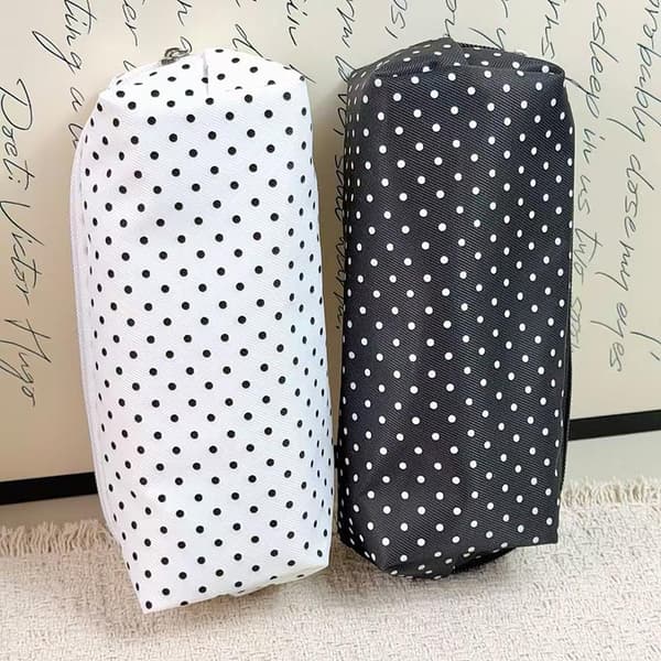 Prickig pennfodralset Stor kapacitet Canvas Dragkedja Pennficka White