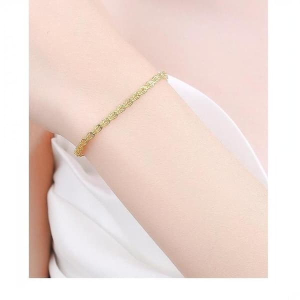Koppar Tjock Kedja Armband Halsband Lyxigt Glittrande Justerbart A2