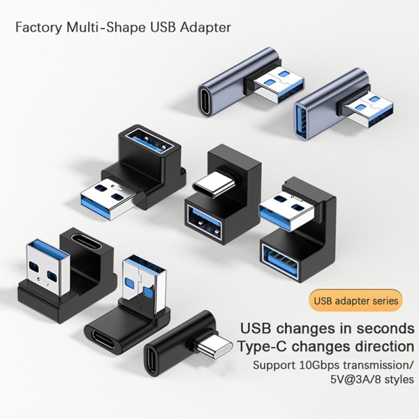 USB-A Mobiltelefonadapter USB C till USB A Adapter rät vinkel T A3