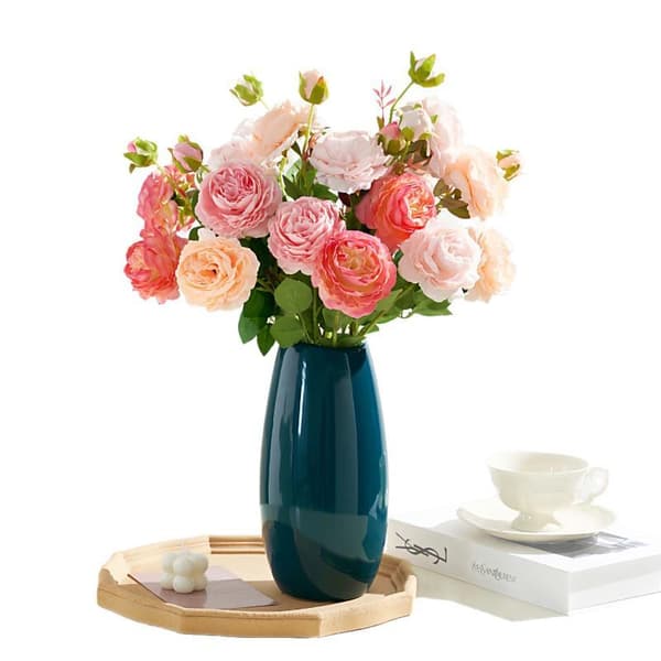 4/8 stk. kunstige silke pæoner blomster bryllupsbuketter udendørs A2 4pcs