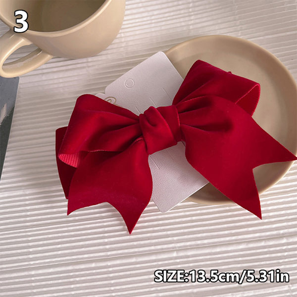 1 STK Velvet Sløyfe Hårklemme Elegant Sløyfe Hårnåler Vintage Barre 3