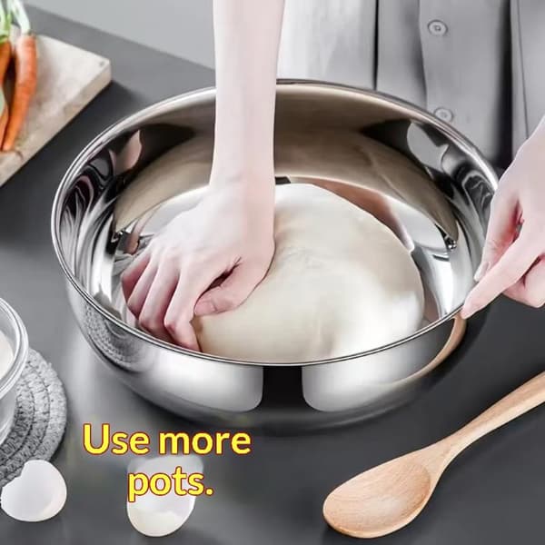 Miksebolle i rustfritt stål med støvdeksel for matlaging og baking Silver