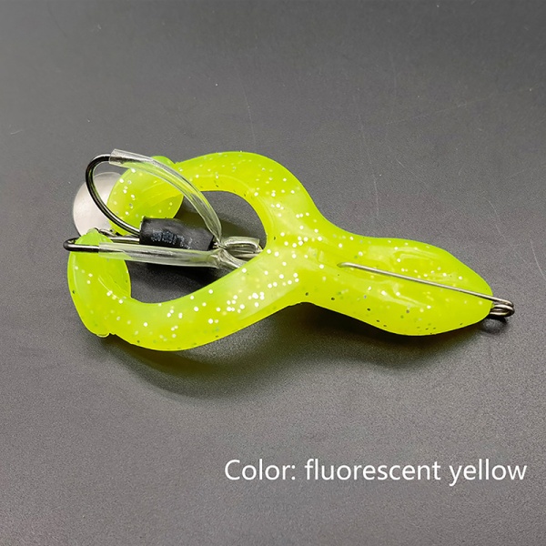 Groda Mjuk Groda Lure Fiske Lure Biomorphics Bete för basfisk fluorescent yellow small