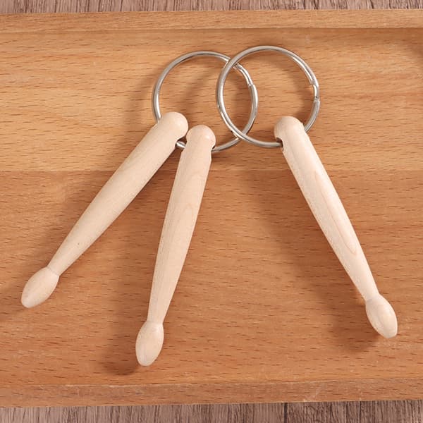 Mini Drum Sticks Nøglering Træ Drumsticks Nøglering Keyfob A