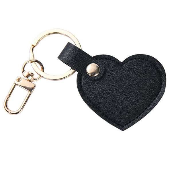Læder hjerte nøglering Fashion læder hjerte form nøglering taske Black