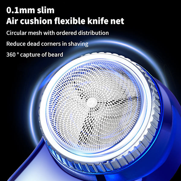 Mini-rakficka för män Bärbar elektrisk rakapparat Razor USB Blue