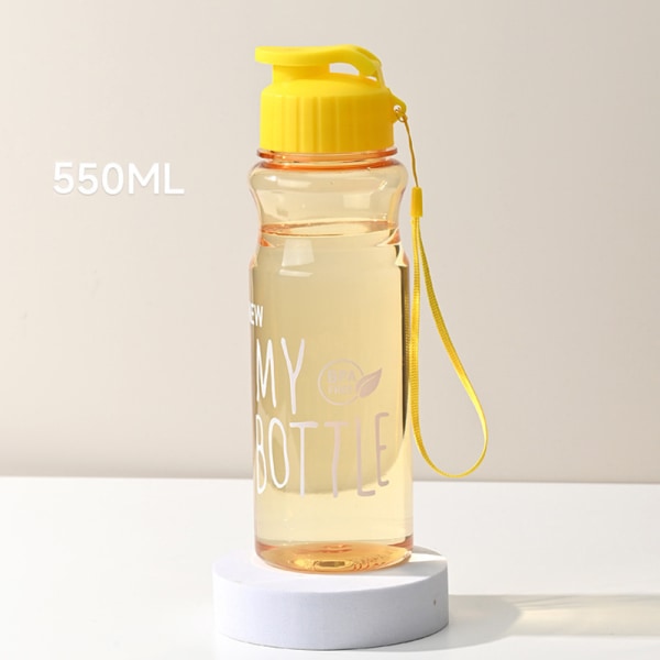 Gjennomsiktig vannflaske Bærbar sportskopp for drikking 550 ML Yellow
