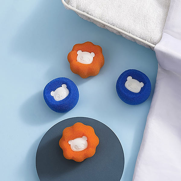1/5 stykker Gjenbrukbart vaskehus Rengjøringshus for loballfjerner Orange 5PCS