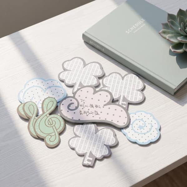 Kawaii Polka Dot Uregelmessig Formede Selvklebende Huskelapper 30 A2