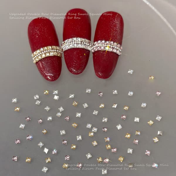 50 st glänsande zirkon strass nagelstenar 3d Flatback strass White