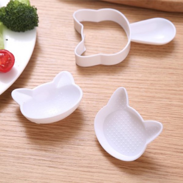 1 sett e Smile Cat Sushi Risform Dekor ter Sandwich DIY-verktøy