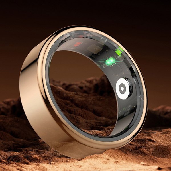 Smart Ring Fitness Health Tracker Fingerring i titanlegering Gold 18.9mm