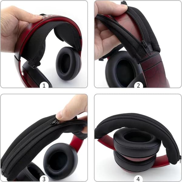 Elastisk Headset Ørekoppedæksel Universal Blødt Hovedtelefon Hovedbånd Black