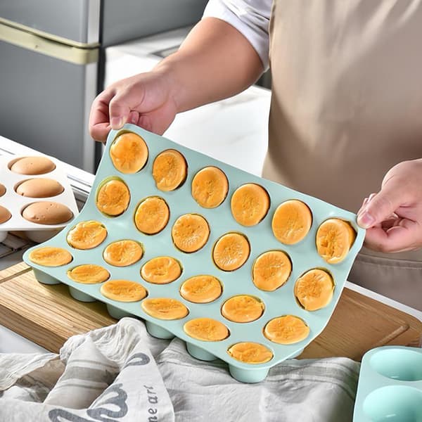 12/24-hulls silikonbakeform for 3D bakevarer sjokolade rund Gray 12 Hole